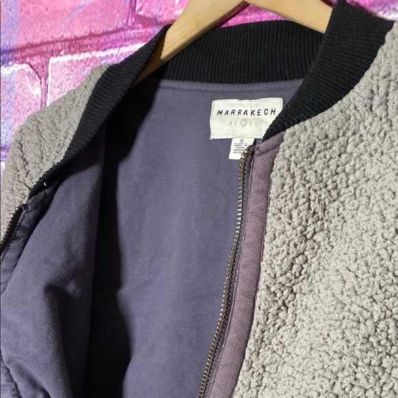 MARRAKECH Women's Gray Sherpa Jacket Small - Picture 6 of 8